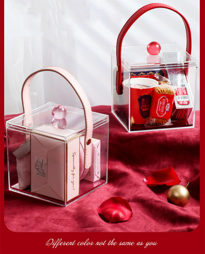 Wholesale Transparent Wedding Acrylic Display Gift Box For Gifts Clear Rectangle Storage Box with Lid