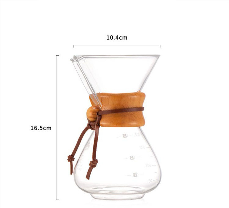 Coffee making set drip coffee pot coffee glass server with stainless steel filter