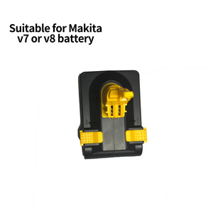 The V7 battery adapter replaces the Dyson V7 battery and converts the Dewalt 20V battery into a Dyson V7 SV11 vacuum cleaner.