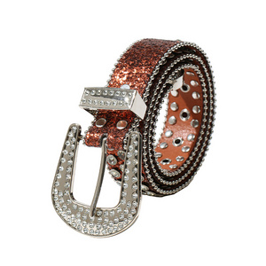 High Quality Rhinestone Women's Belt Western Cowboy BB Simon Belts For Woman Bling Bling Designer Diamond  For Jeans