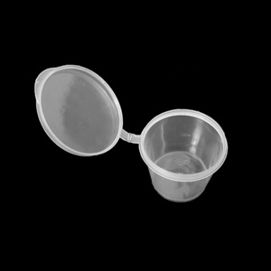 portion cup small plastic hinged box transparent dipping sauce container