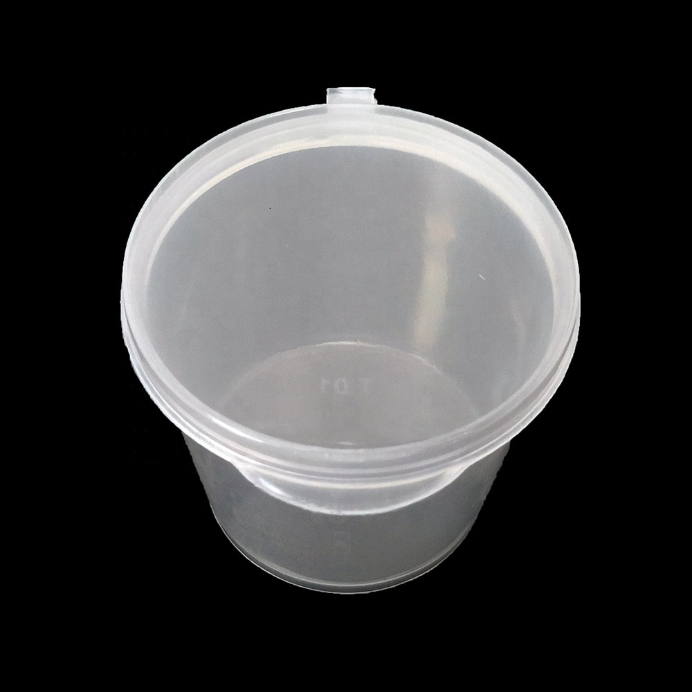 portion cup small plastic hinged box transparent dipping sauce container