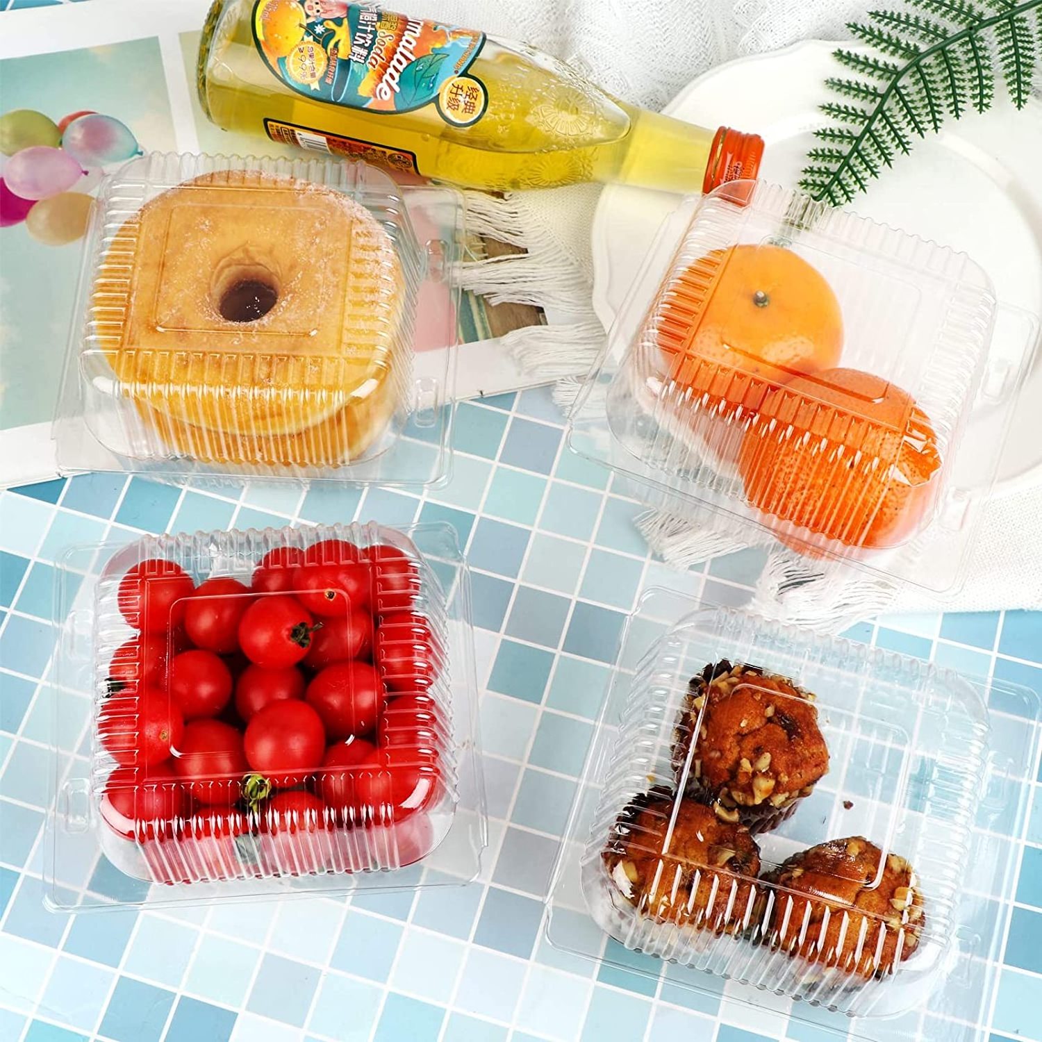 Wholesale Clear Plastic Disposable Fruit Clamshell Punnet Box Packaging Container