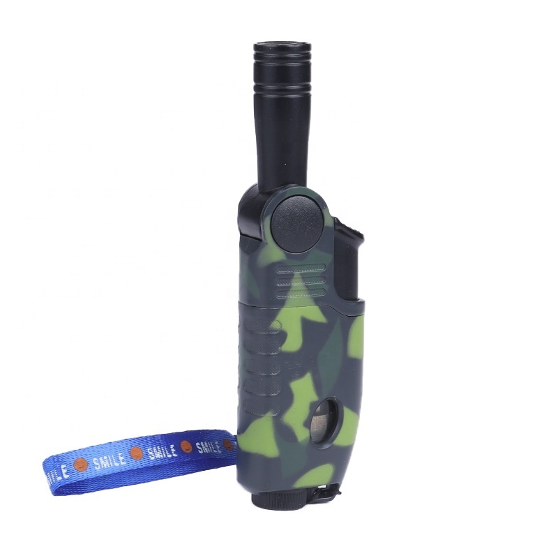 Wholesale Portable single jet flame butane lighter Rotational Neck Blue Flame Gas Torch Lighters