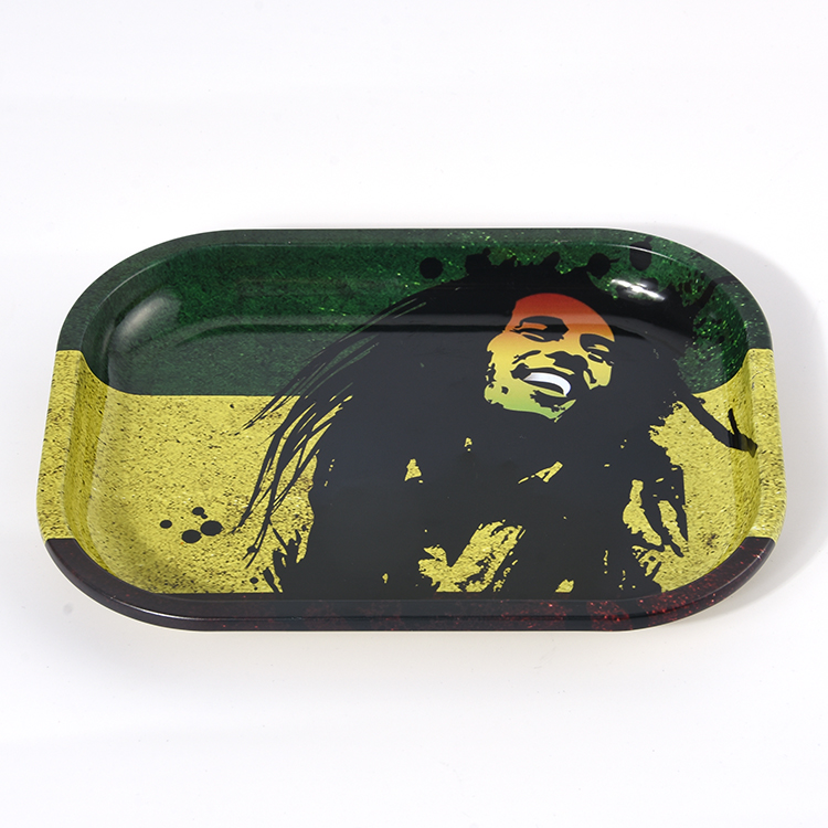 New Style Jl-003Z Small Custom Metal Tinplate Blank Rolling Tray With Lid Magnet Cover For Smoking Tobacco Accessories