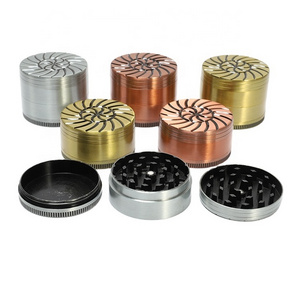 New Arrival Smoking Accessories Custom Logo 55MM 4 Layers Zinc Alloy Tobacco Manual Herb Grinder for hookah