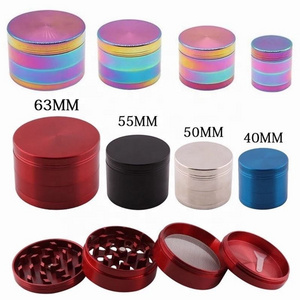 Wholesale OEM/ODM Custom Logo 4 Layer 40Mm 50Mm 55Mm 63Mm Zinc Alloy Metal Spice Hemp Herb Grinder