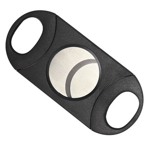 2023 New Arrivals Cigar Accessories Custom Logo Metal Black Cigar Cutter For Smoking