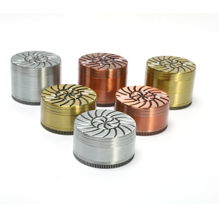 New Arrival Smoking Accessories Custom Logo 55MM 4 Layers Zinc Alloy Tobacco Manual Herb Grinder for hookah