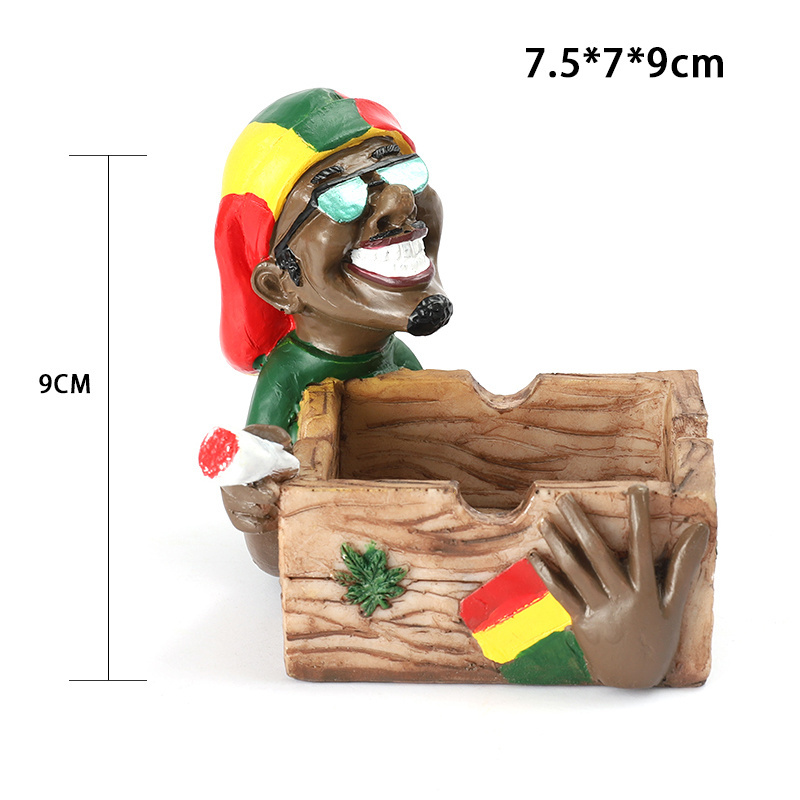 JL-407S Hot Selling Fashionable Resin Ashtray Jamaican Customized Funny Portable Cigarette Ash Tray