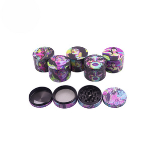 Wholesale Fantastic Cool Girls Full Print Tobacco Spice Grinder Custom Logo 50 mm-4 parts Zinc Herb Grinder Machine