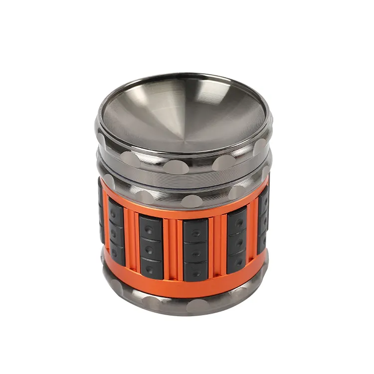 Wholesale Aluminium Spices Big Meta Herbl Grinder 63mm 4 Parts with Catcher Tobacco Grinder Crusher