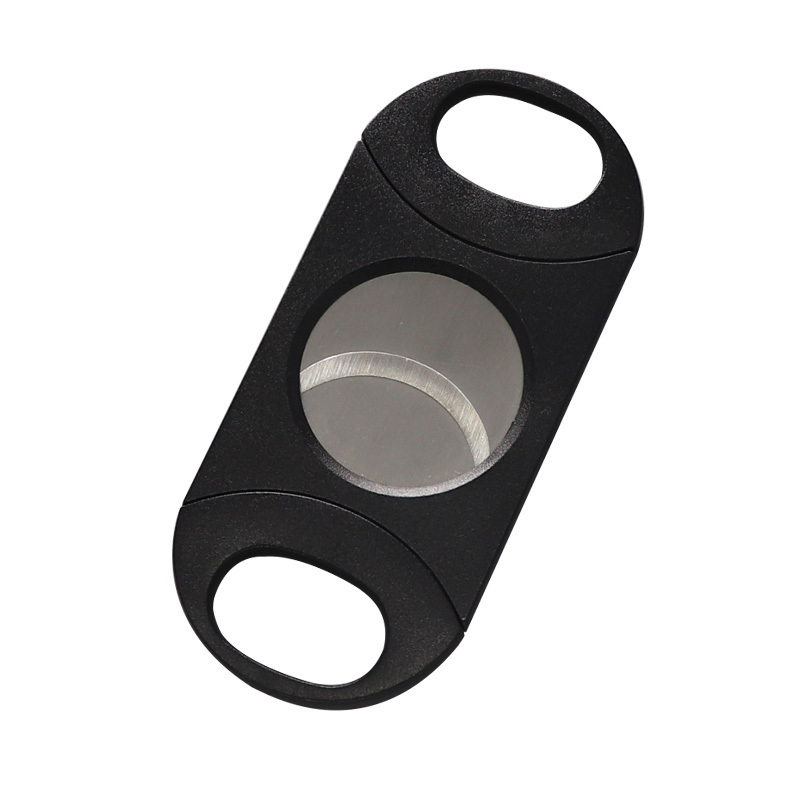 2023 New Arrivals Cigar Accessories Custom Logo Metal Black Cigar Cutter For Smoking