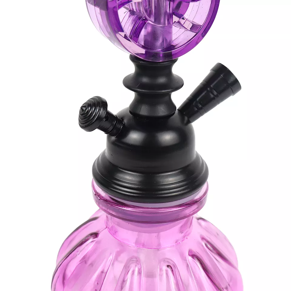 Yiqian 2021 New Arrival Wholesale Pink Round Wheel Shisha Hookah Set bottle glass Plastic Shisha Hookah