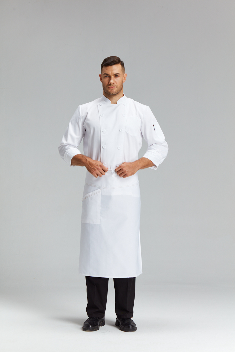 240gsm T/C 80/20 chef top jacket with logo customized modern restaurant uniforms japanese style chef uniform