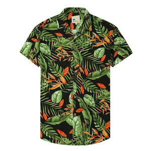 2024 Hawaiian Beach short sleeve shirt vacation button down shirt tropical custom printed hawaiian shirt