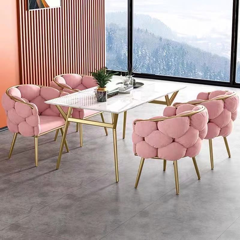 Dining Chair Nordic Luxury Gold Fabric Velvet Metal Indoor Wholesale Dinning Room Home Furniture Modern Restaurant Dining Chairs