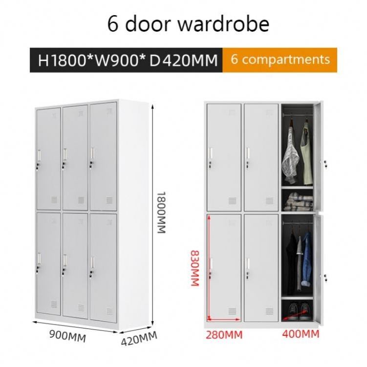 Factory Supply Special Price Steel Locker School Gym Locker Metal Storage Cabinet 6 Door Locker With Lock Wholesale Cheap Price