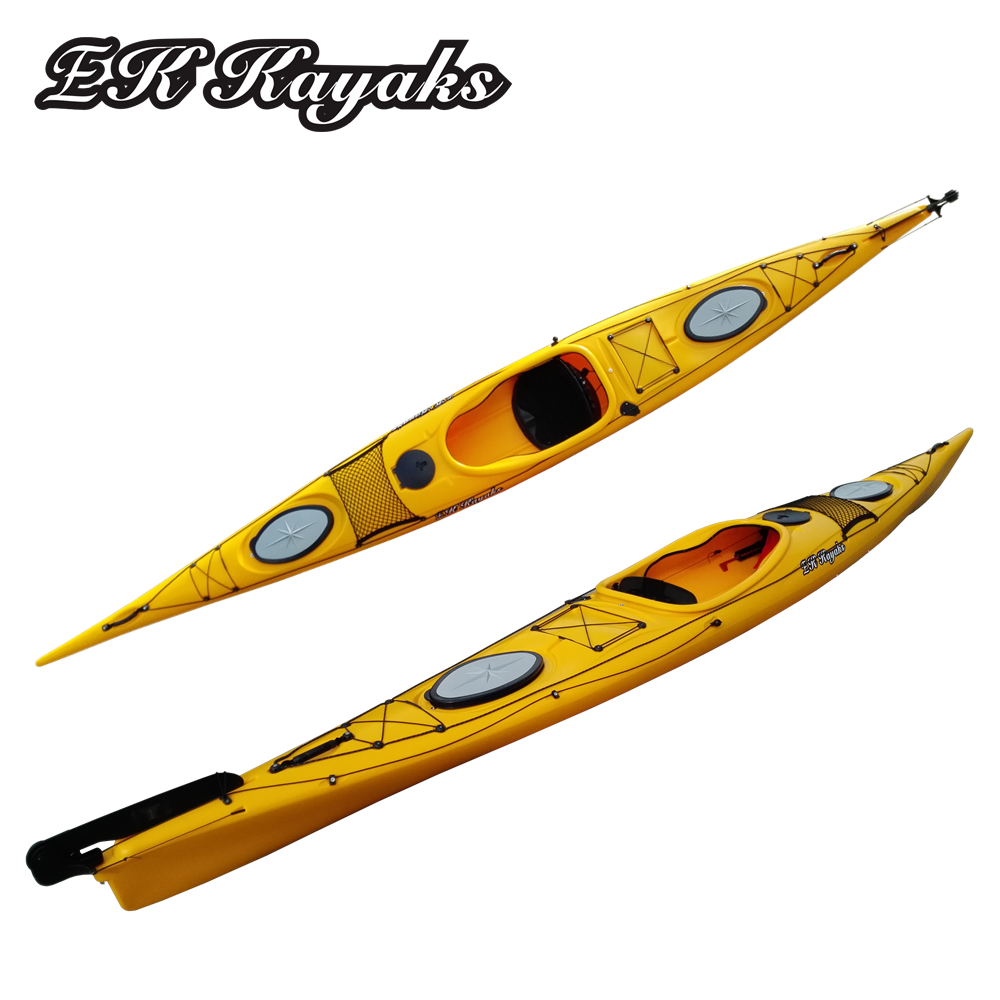 Polyethylene LLDPE material ocean kayak boat with foot pedal