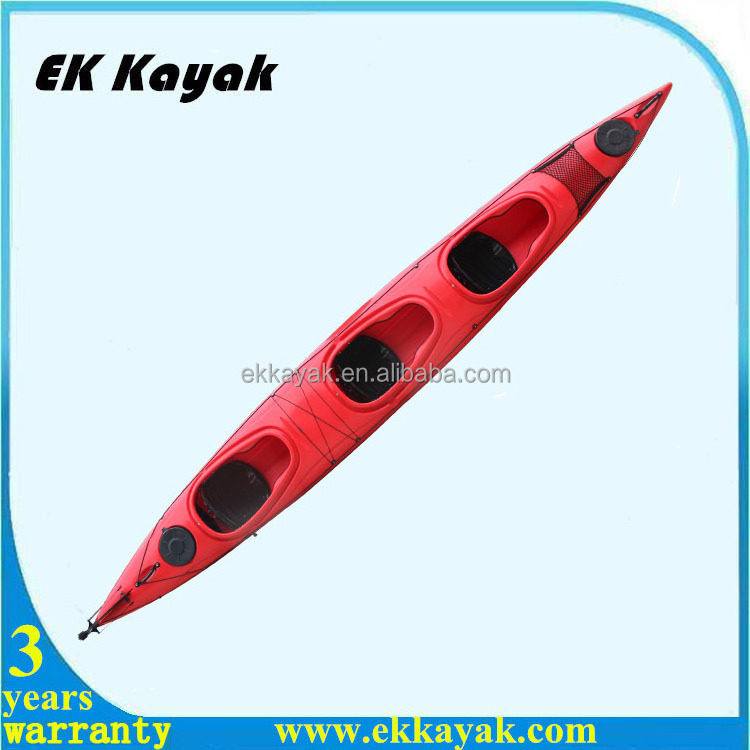 Three person for rent business userotomolded plastic sit in kayak