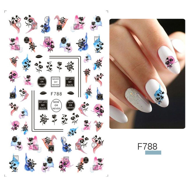 New 3D Self-Adhesive DIY Autumn Maple Flowers Nail Decals Halloween Thanksgiving Fall Nail Stickers