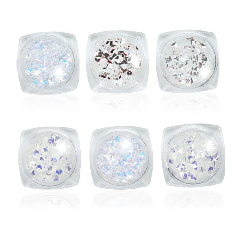 Ultra Thin Manicure Shiny Mixes Nail Charms Sequin 3D Laser Rainbow Diamond Glitter Nail Art