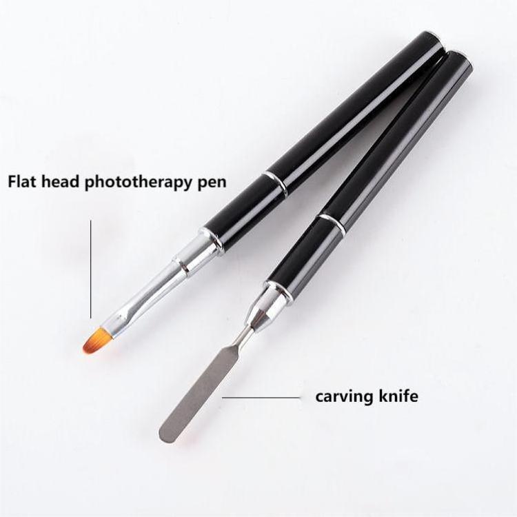 Embossing Stick Tools Light Therapy Pen Pinceles Set Gel Nail Polish Dual-Ended Nail Art Brush Set