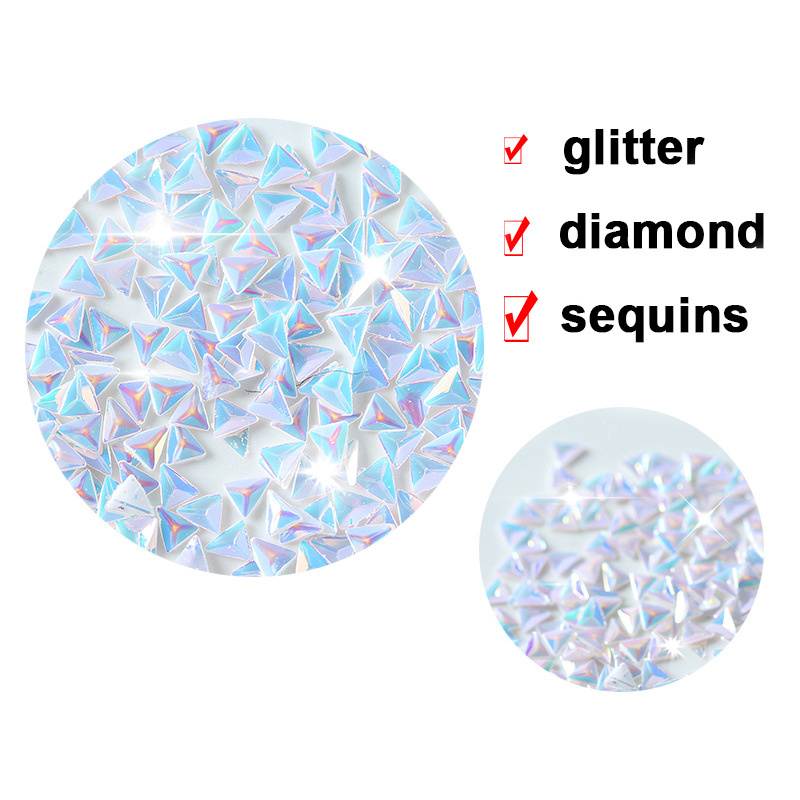 Ultra Thin Manicure Shiny Mixes Nail Charms Sequin 3D Laser Rainbow Diamond Glitter Nail Art