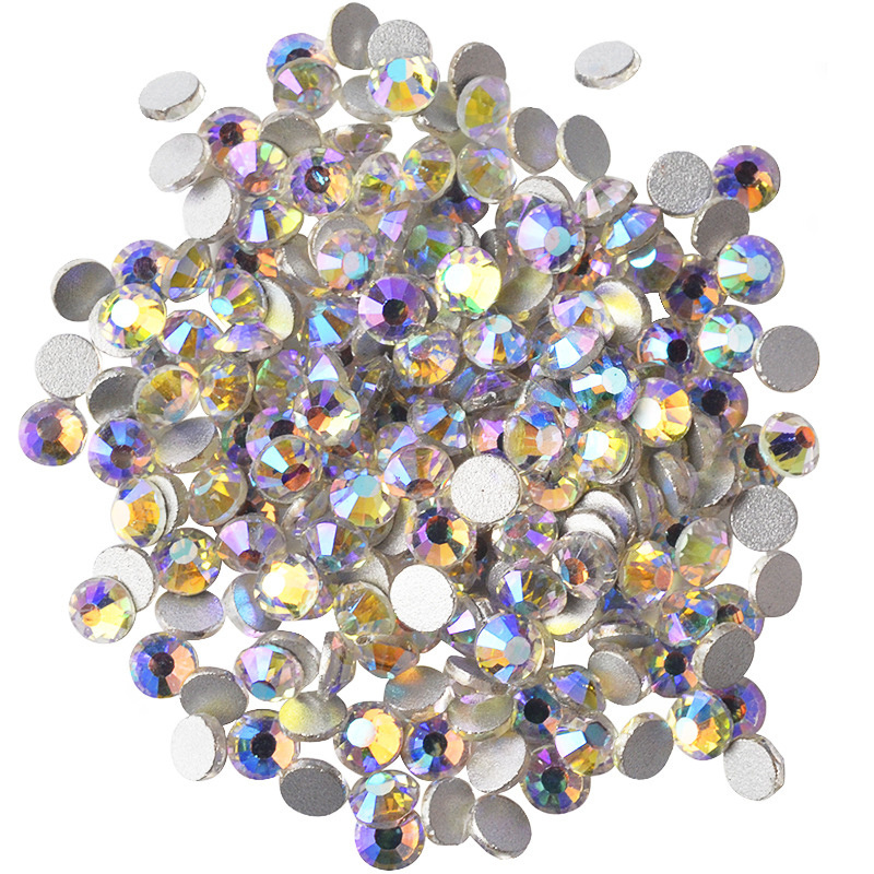 Wholesale New Color Dream Starry AB  Non Hotfix Rhinestone Silver Foiling Glass Flatback Strass Nail Stone in Bulk