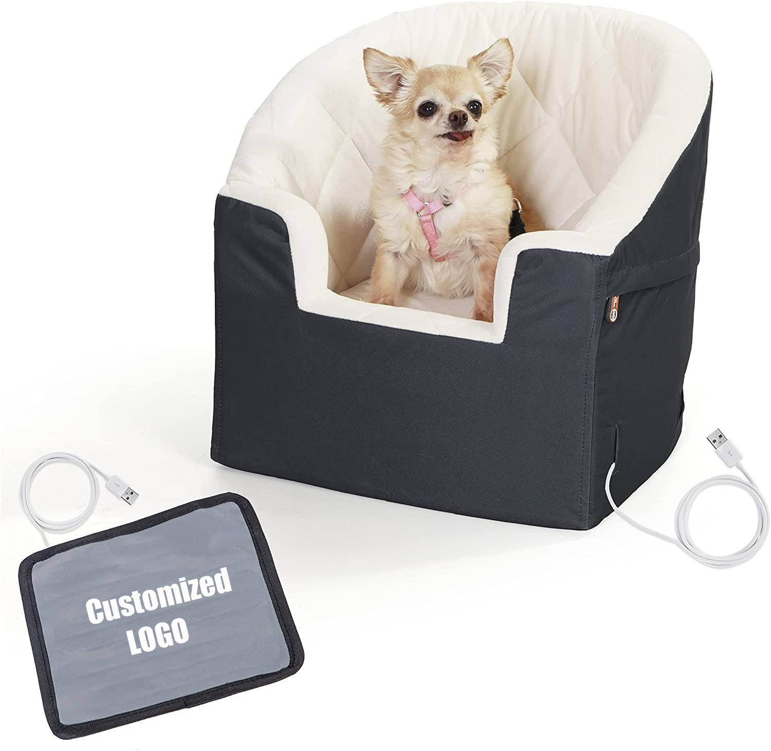 Product Bucket Booster Pet Seat Elevated Dog & Cat Car Seat For Small and Medium Pet Car Seat Carrier