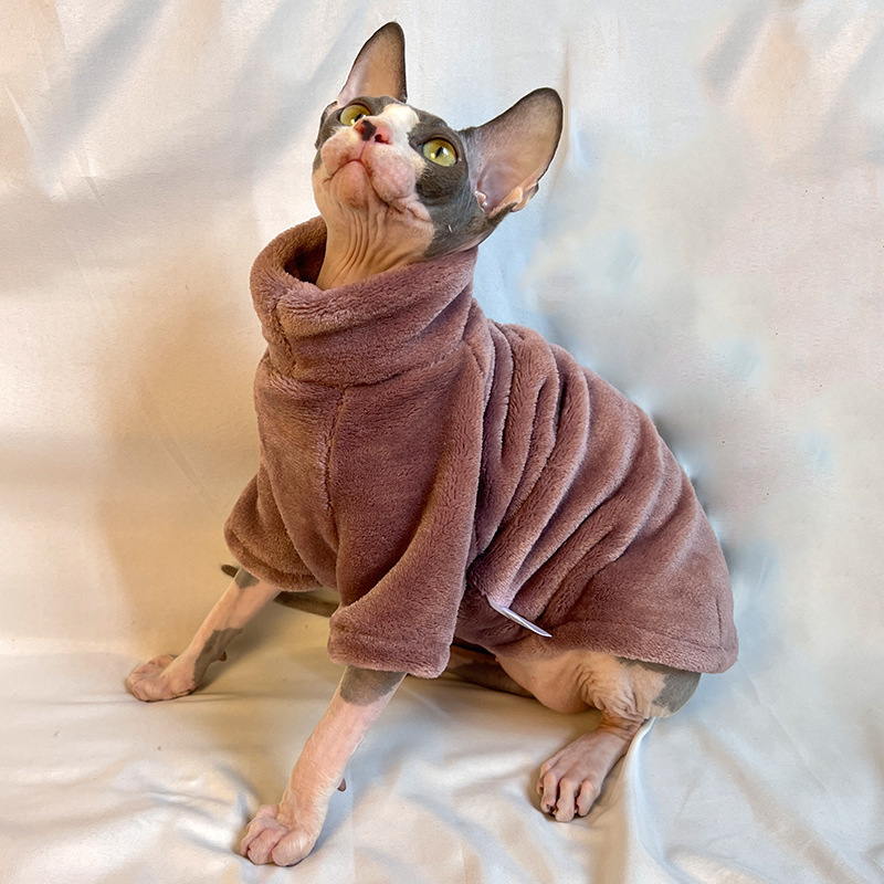 2023 New Hairless Cat Sweater Winter Fashion Thickening Warm Sphynx Clothes Home Comfortable Winter Dog Clothes for Small Dogs