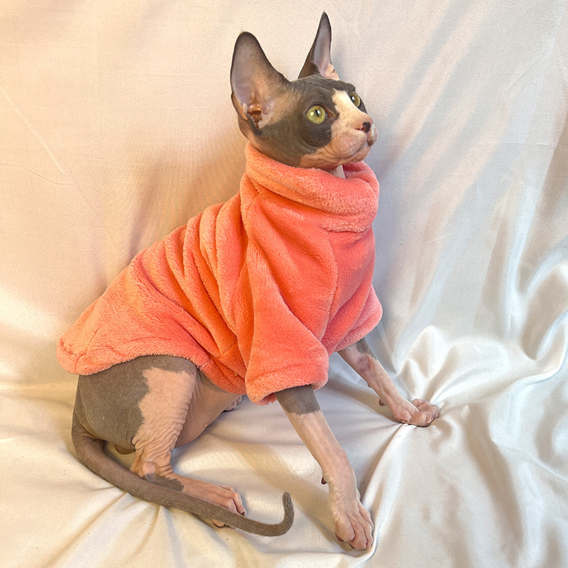 2023 New Hairless Cat Sweater Winter Fashion Thickening Warm Sphynx Clothes Home Comfortable Winter Dog Clothes for Small Dogs