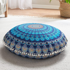 32 Inch Large Meditation Pouf Round Floor Cushion Memory Foam Stuffer Circle Throw Pillows COVER