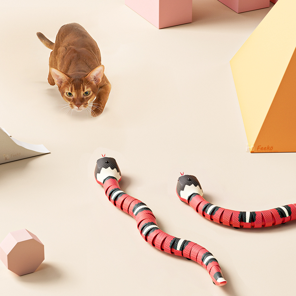 2022 New Rubber Smart Sensing  Snake Pet Electronic Kitten  Cat Toy Interactive  For Cats