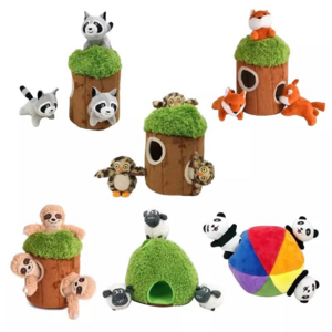 Hot Sale Factory Dog Plush Toy Hide and Seek Squirrel Animals Squeaky Plush Dog Pet Toys