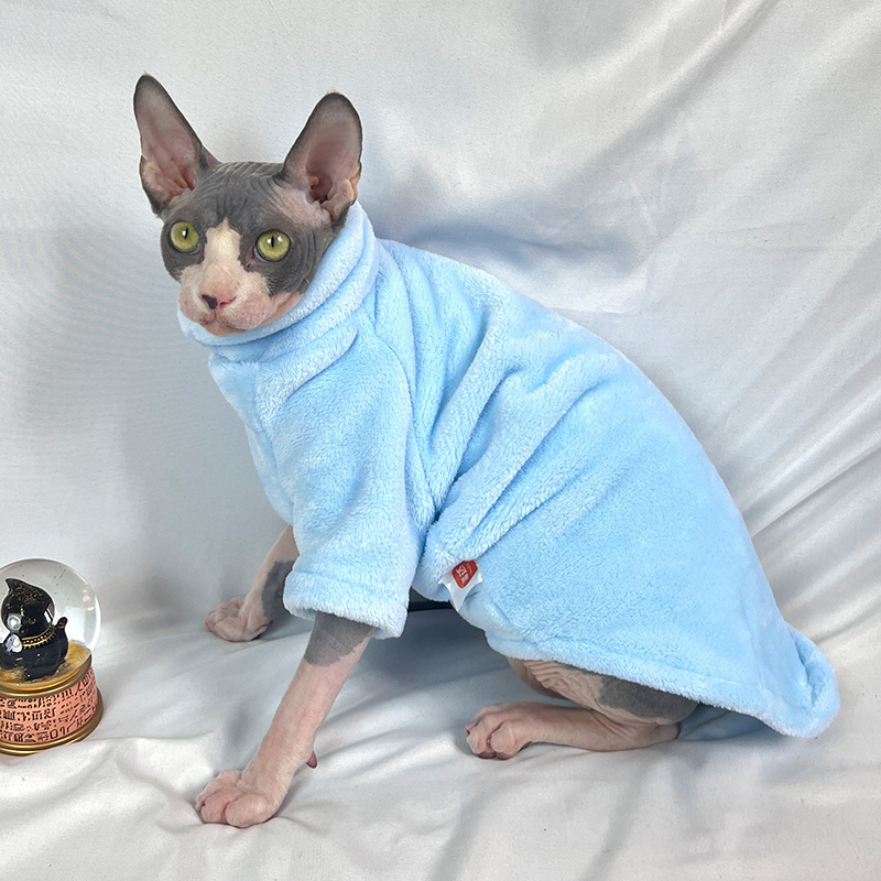 2023 New Hairless Cat Sweater Winter Fashion Thickening Warm Sphynx Clothes Home Comfortable Winter Dog Clothes for Small Dogs