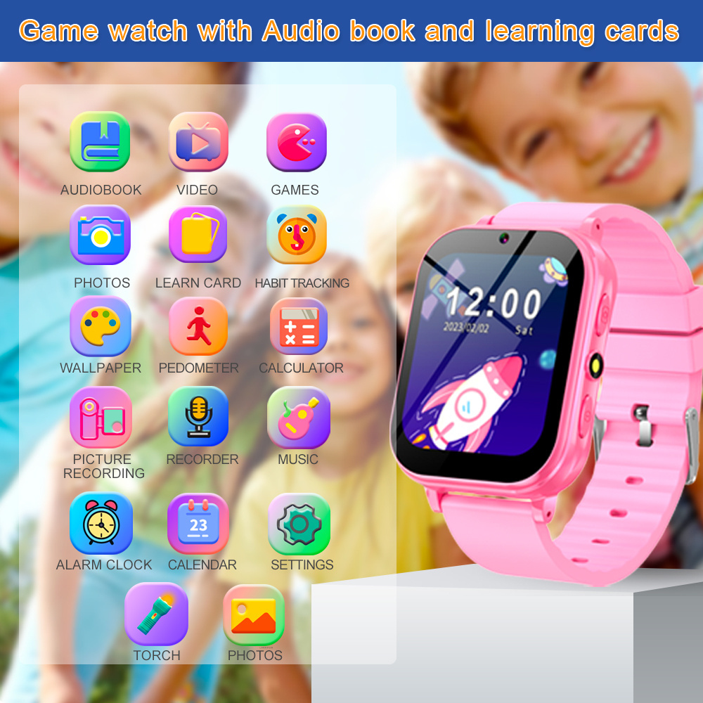 Manufacturer Promotion Children's Smart Watch SOS Call Camera Touch Screen Game Alarm Clock Suitable for Boys and Girls