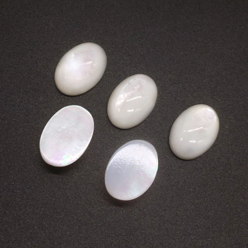 Natural White shell gems 5*7mm mother of pearl oval cabochon