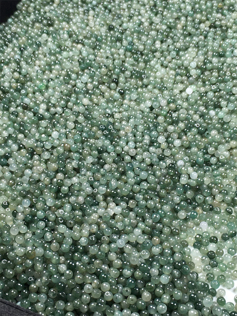 Wholesale mayanmar burma jade round 3-3.5mm green jade beads for diy jewelry