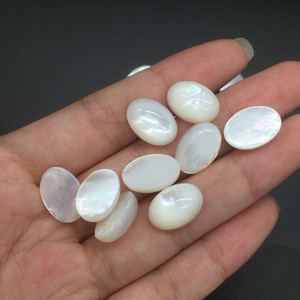 Natural White shell gems 5*7mm mother of pearl oval cabochon