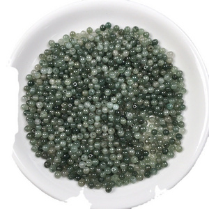 Wholesale mayanmar burma jade round 3-3.5mm green jade beads for diy jewelry