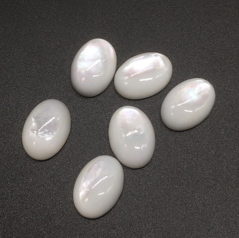 Natural White shell gems 5*7mm mother of pearl oval cabochon