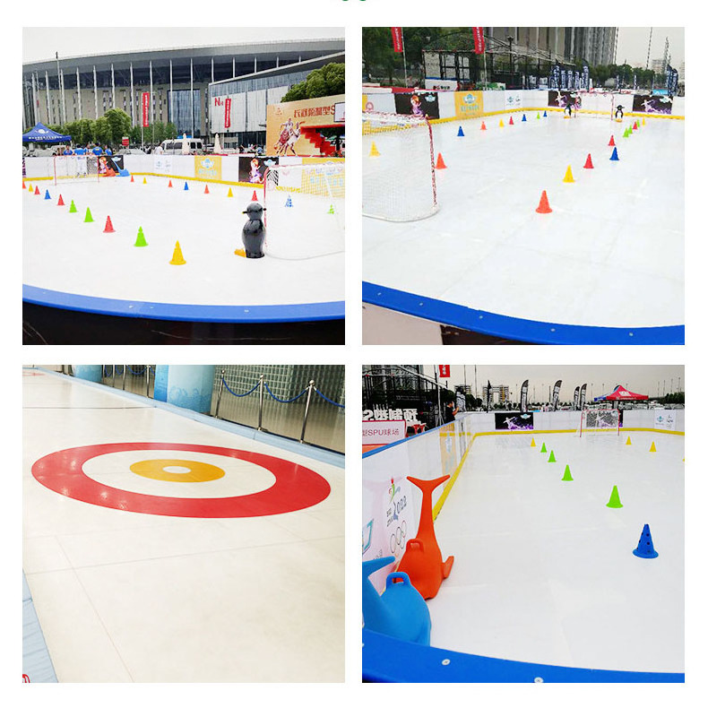 OEM ODM portable outdoor roller skating dasher boards artificial ice skating wall synthetic ice hockey rink flooring