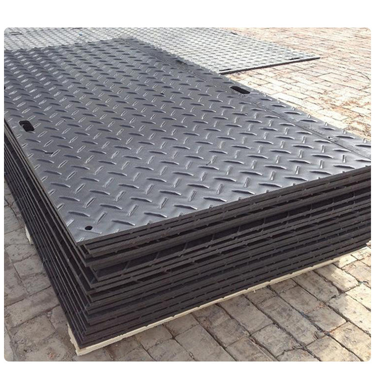 Wholesale UHMWPE 4x8 HDPE track road floor temporary ground protection driveway mat with connector