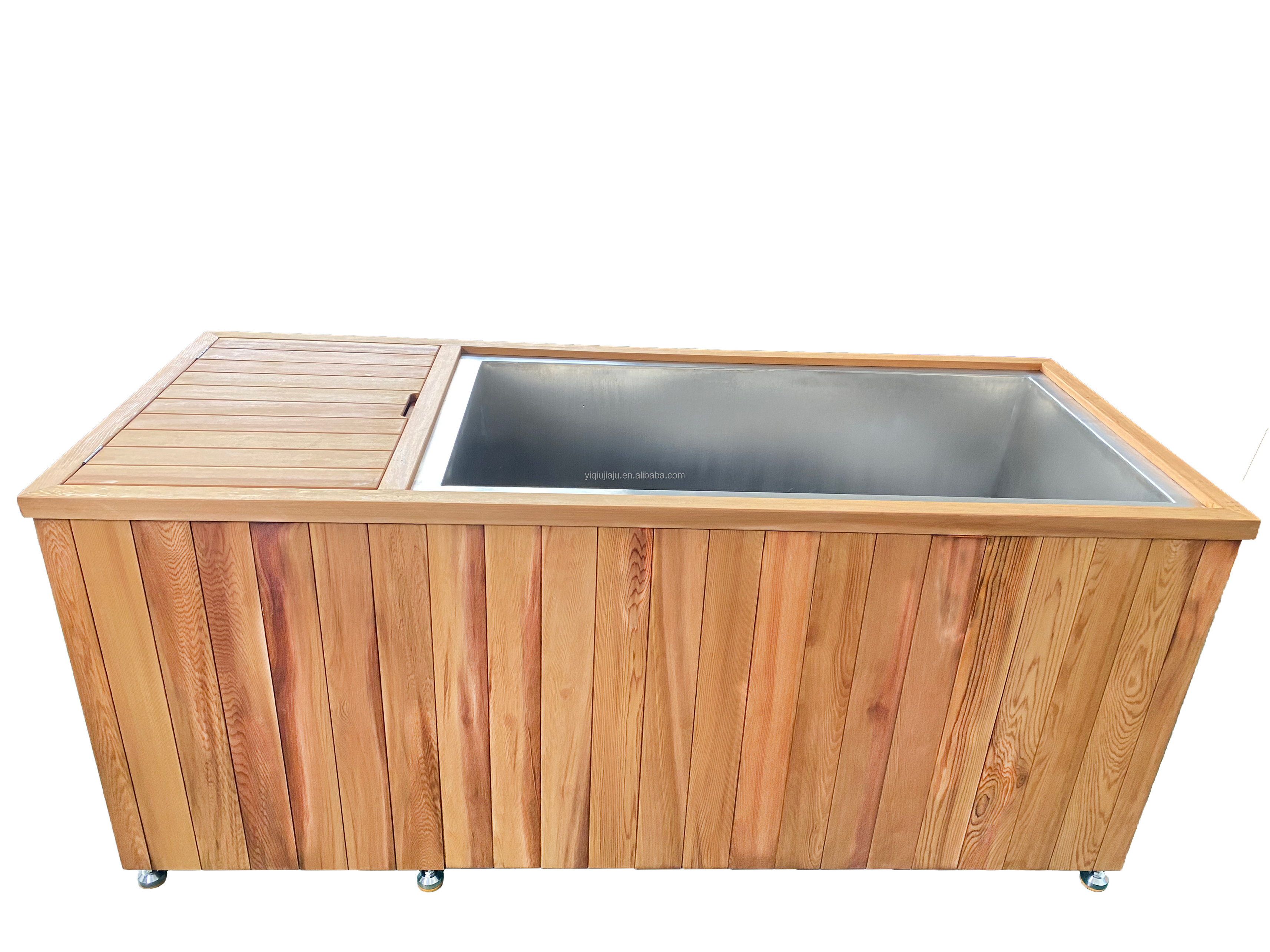 Cedar Lover Ice Bath Tub With Stainless Steel Inner And Smart Control Panel Large Cold Plunge For One Person