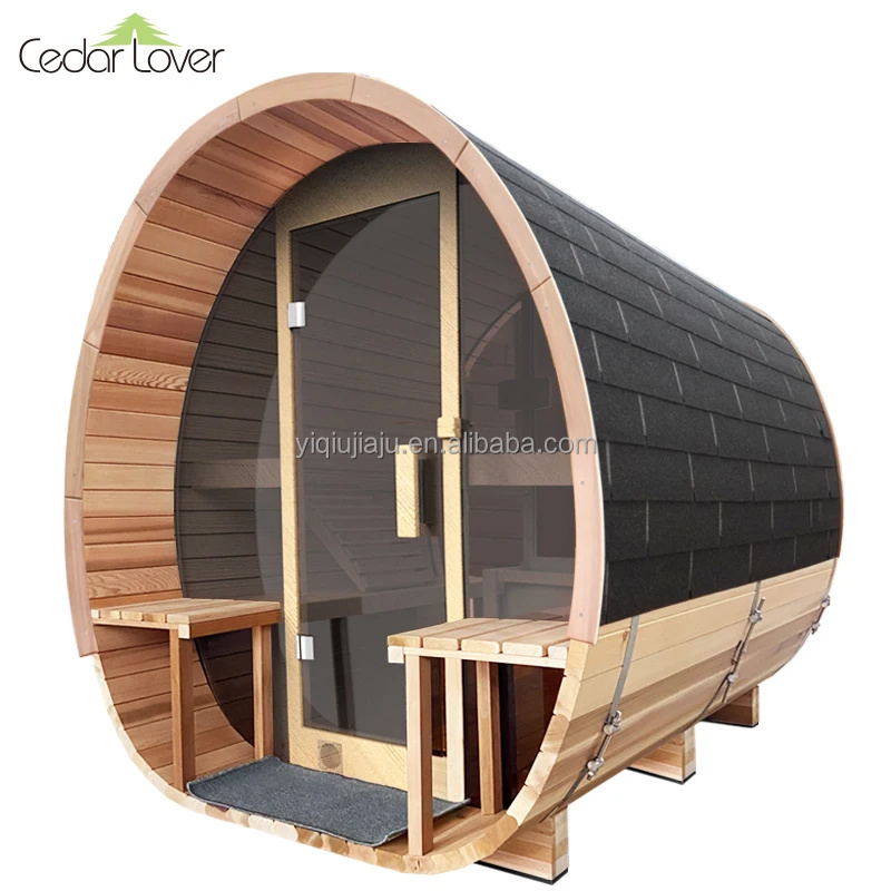 Cedar Lover dry steam room outdoor barrel solid wood glass door electric heater country system sauna rooms