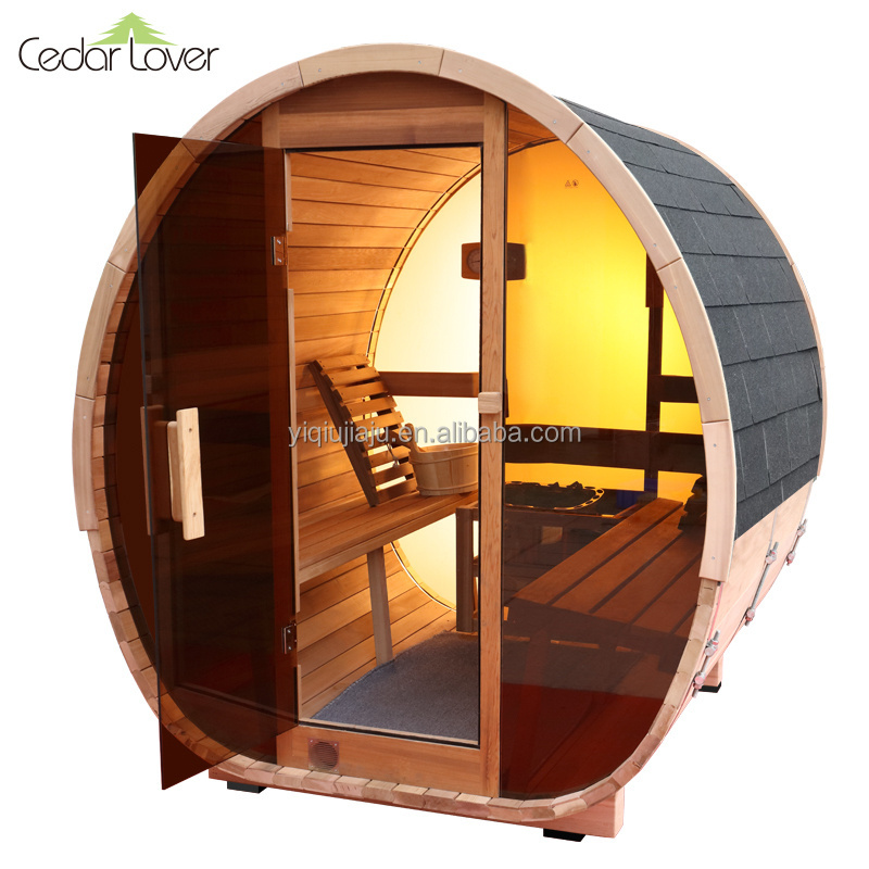 Cedar Lover Wholesale Popular Outdoor Barrel Sauna Wood Burning Red Cedar Wood Portable Sauna Vapor With Low Price