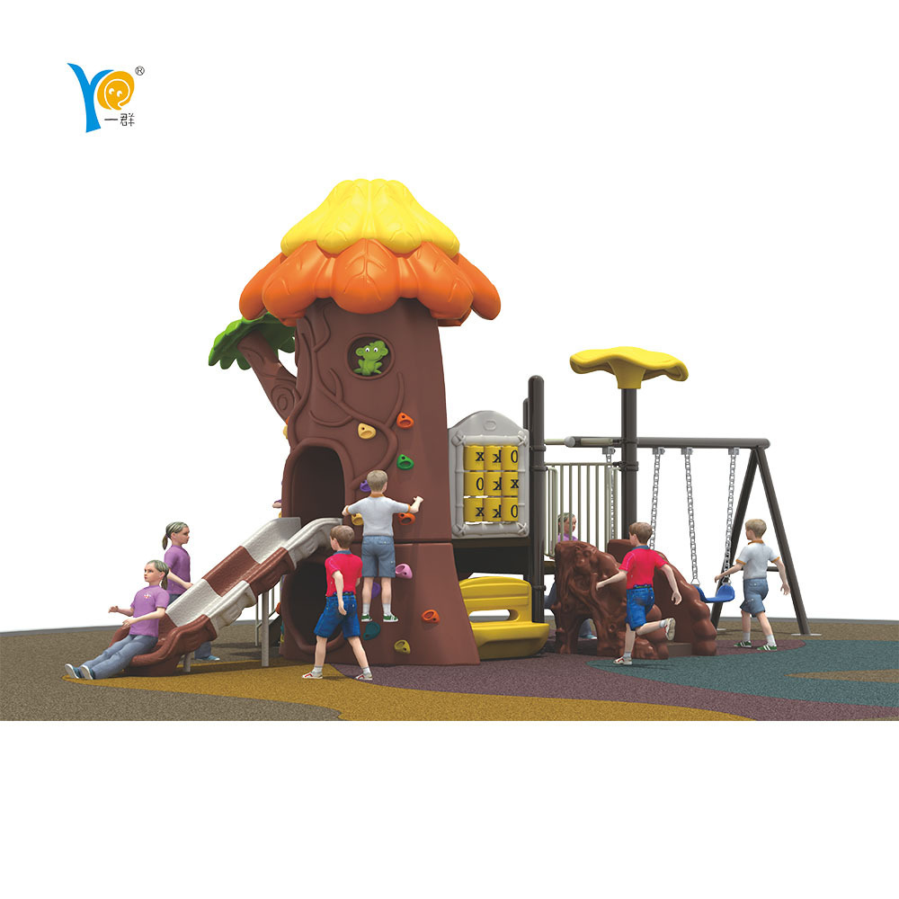 outside play entertainment equipment outdoor garden toys plastic toddler playground for kids combination slide with swing set