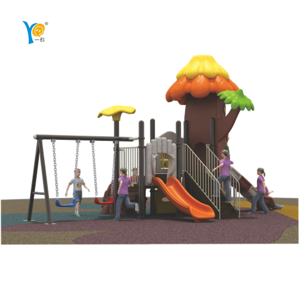 outside play entertainment equipment outdoor garden toys plastic toddler playground for kids combination slide with swing set