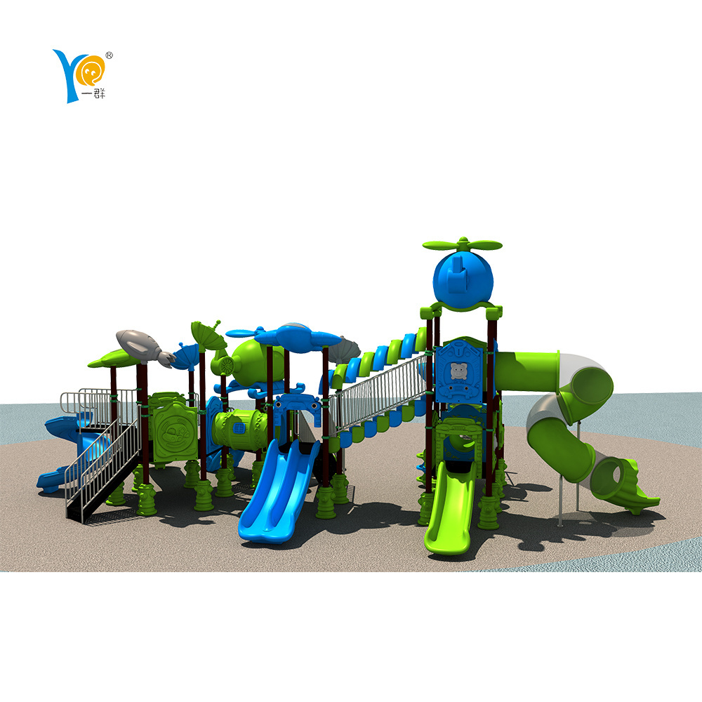 public park children plastic outdoor airplane playground with slide